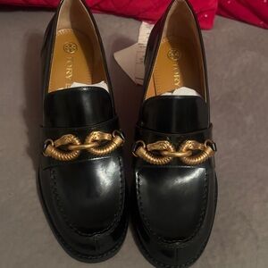 Brand New Black Tory Burch Loafers